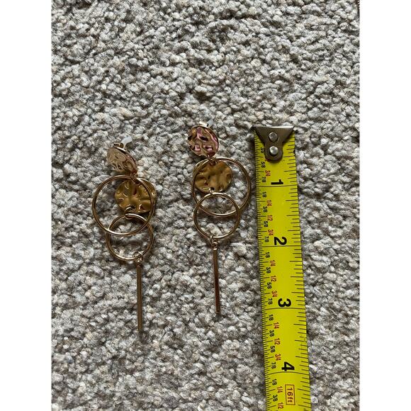 Womens/Teen Coin Style Long Necklace and Dangle Earrings Gold Tone - Picture 4 of 5